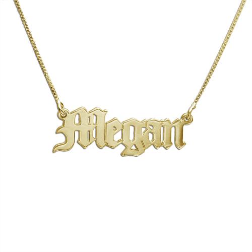 GLO PLATE OLD ENGLISH SCRIPT Necklace Glo Babe 