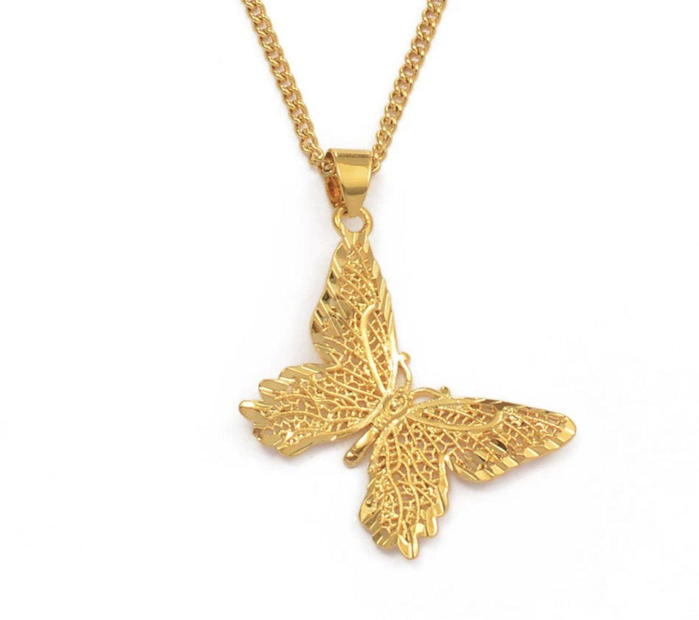18K Gold Filled Butterfly Necklace "Flutter" Necklace Glo Babe 