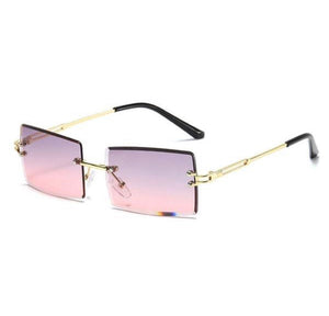 Purple 00’s Y2K Rimless Sunglasses Glasses Glo Babe 