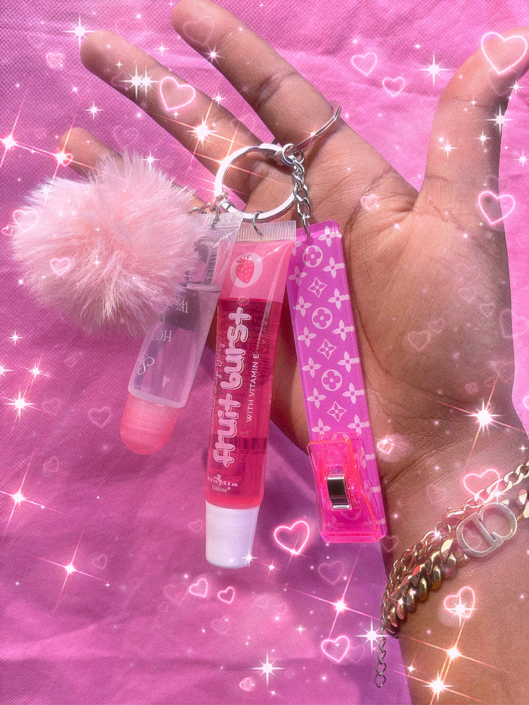 Bomb Babe Credit Card Grabber Gloss Keychains 💖✨💕 Glo Babe Pink Passion 