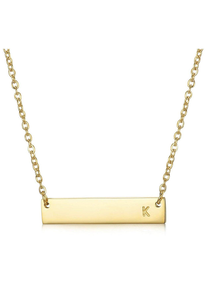 LAYER BABE GOLD INTIAL BAR NECKLACE Glo Babe 