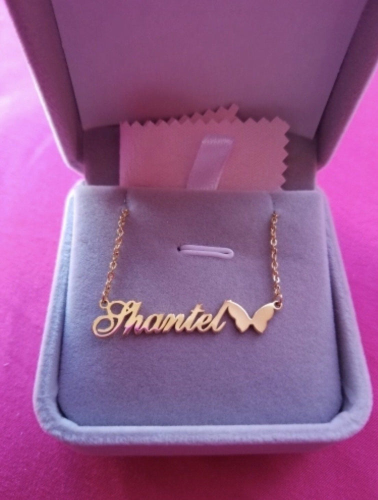 GLO PLATE BUTTERFLY NAME PLATE 🦋🦋✨ Necklace Glo Babe 