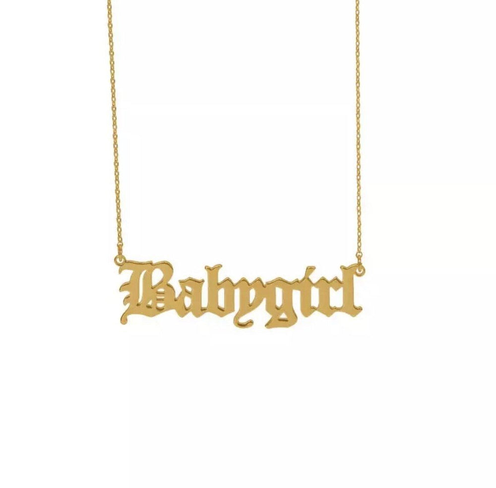 Old English Baby Girl Name Plate