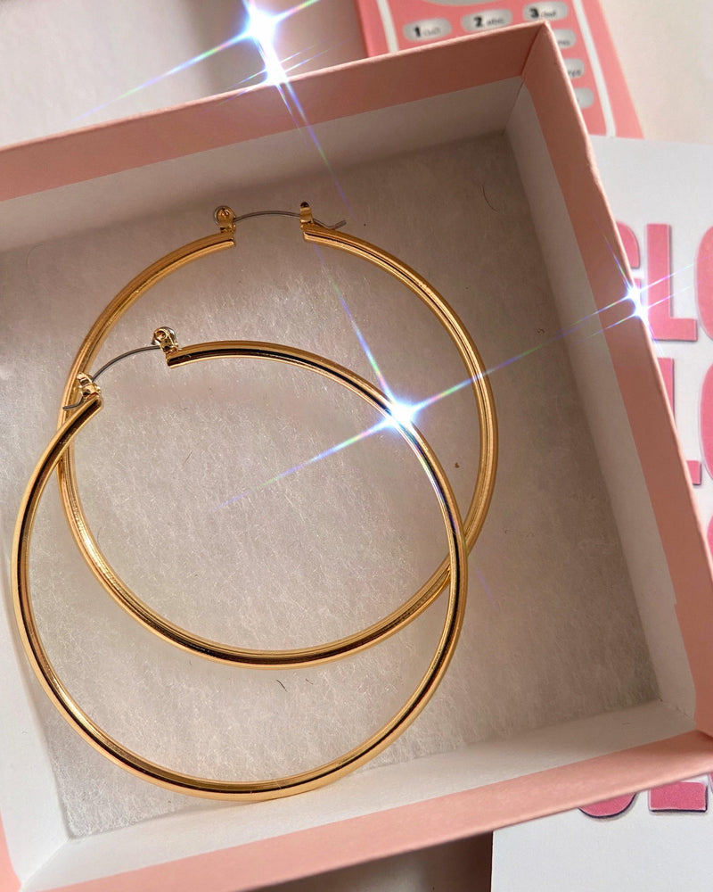 Gold Large Baddie Hoops Glo Babe 