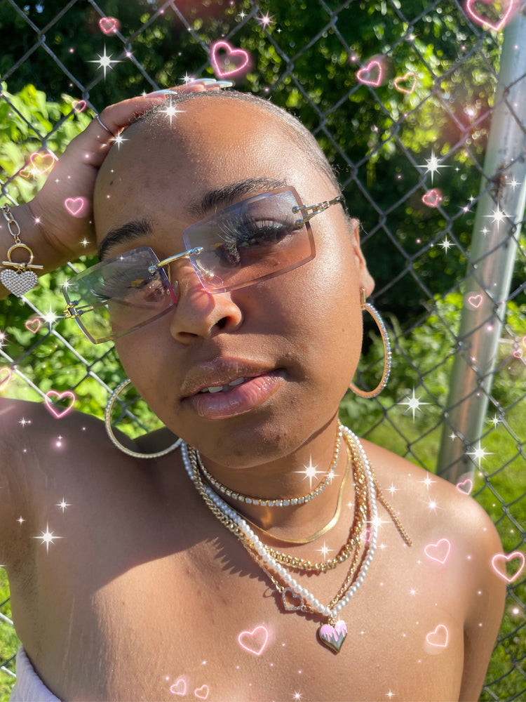 Pink 00’s Y2K Rimless Sunglasses
