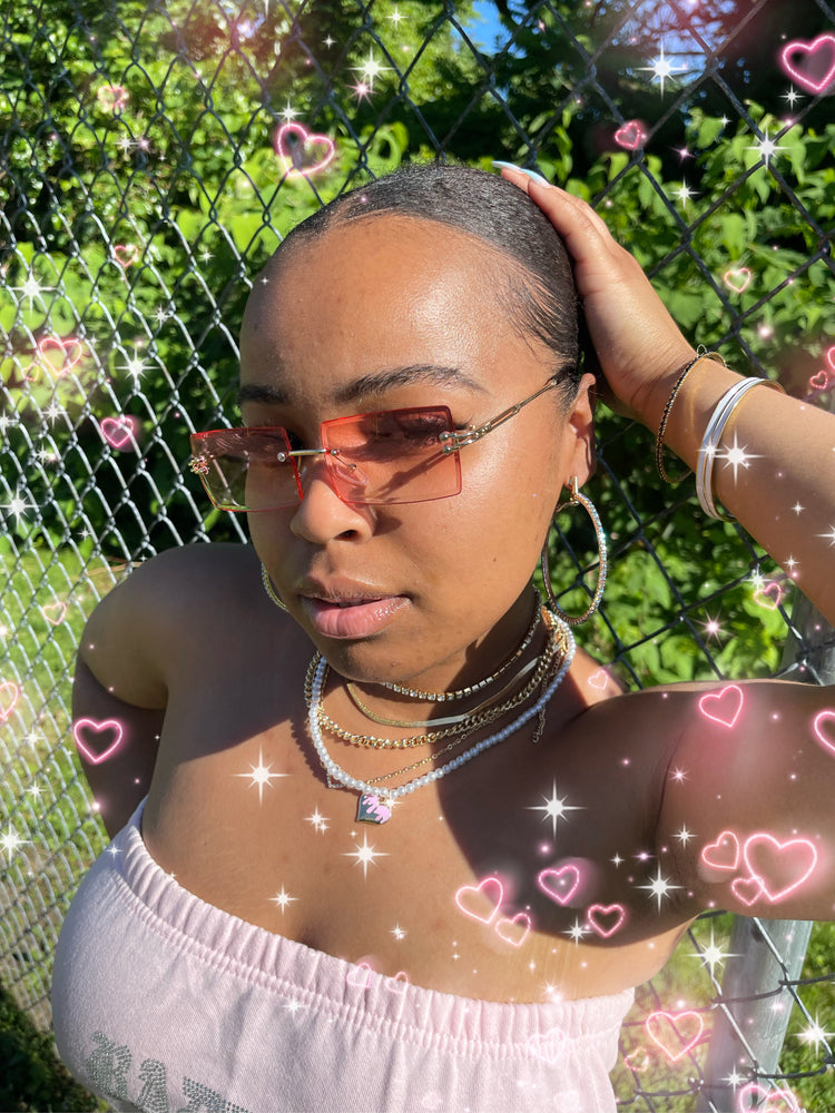 Orange 00’s Y2K Rimless Sunglasses