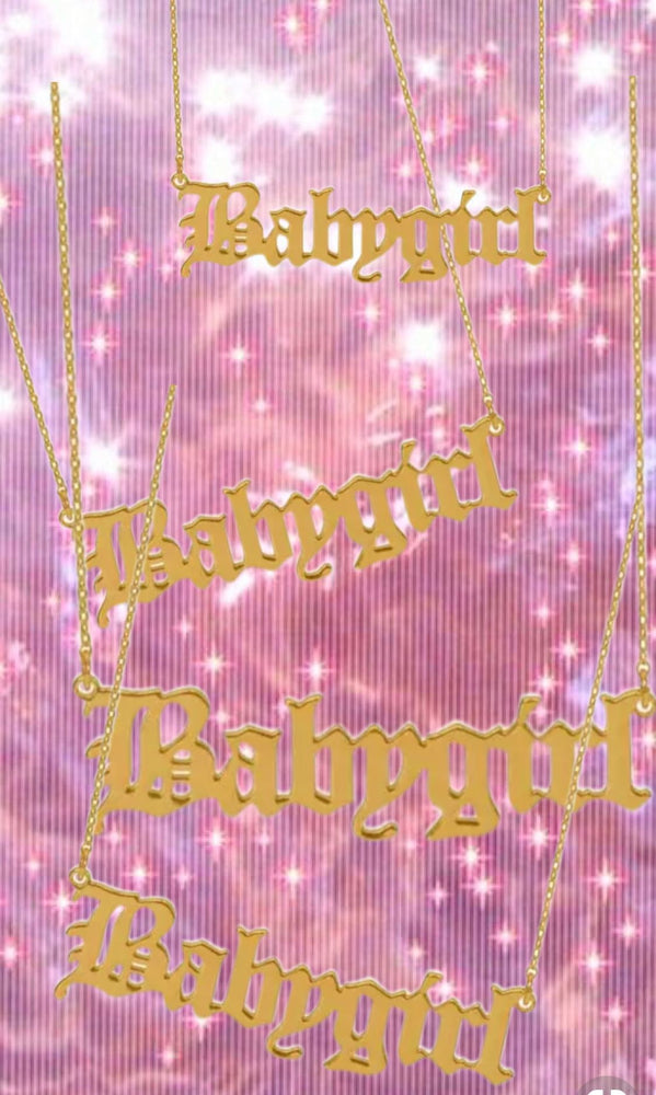 Old English Baby Girl Name Plate Glo Babe 