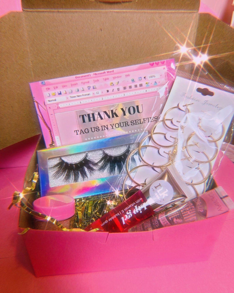 Ultimate Baddie BOX Gloss Earrings Lashes