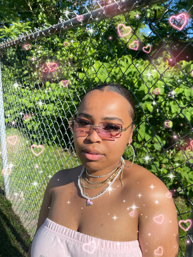 Purple 00’s Y2K Rimless Sunglasses