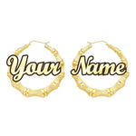 GLO BAMBOO NAME EARRINGS PERSONALIZED