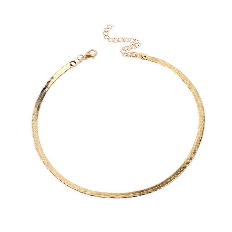 GLOBASICS Gold Flat Clavicle Necklace