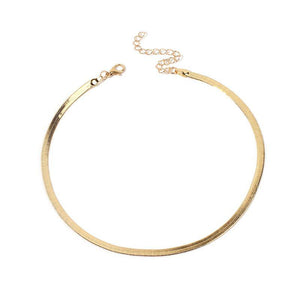 GLOBASICS Gold Flat Clavicle Necklace Necklace Glo Babe 