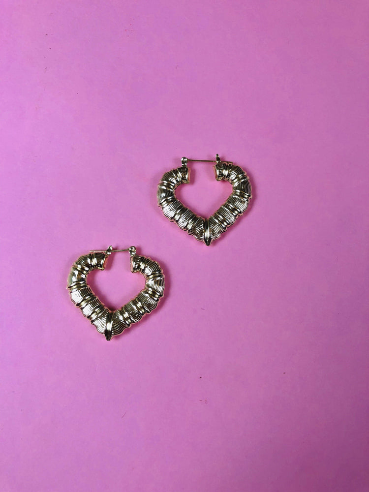 MINI LOVE HEART BAMBOO EARRINGS Earrings Glo Babe 