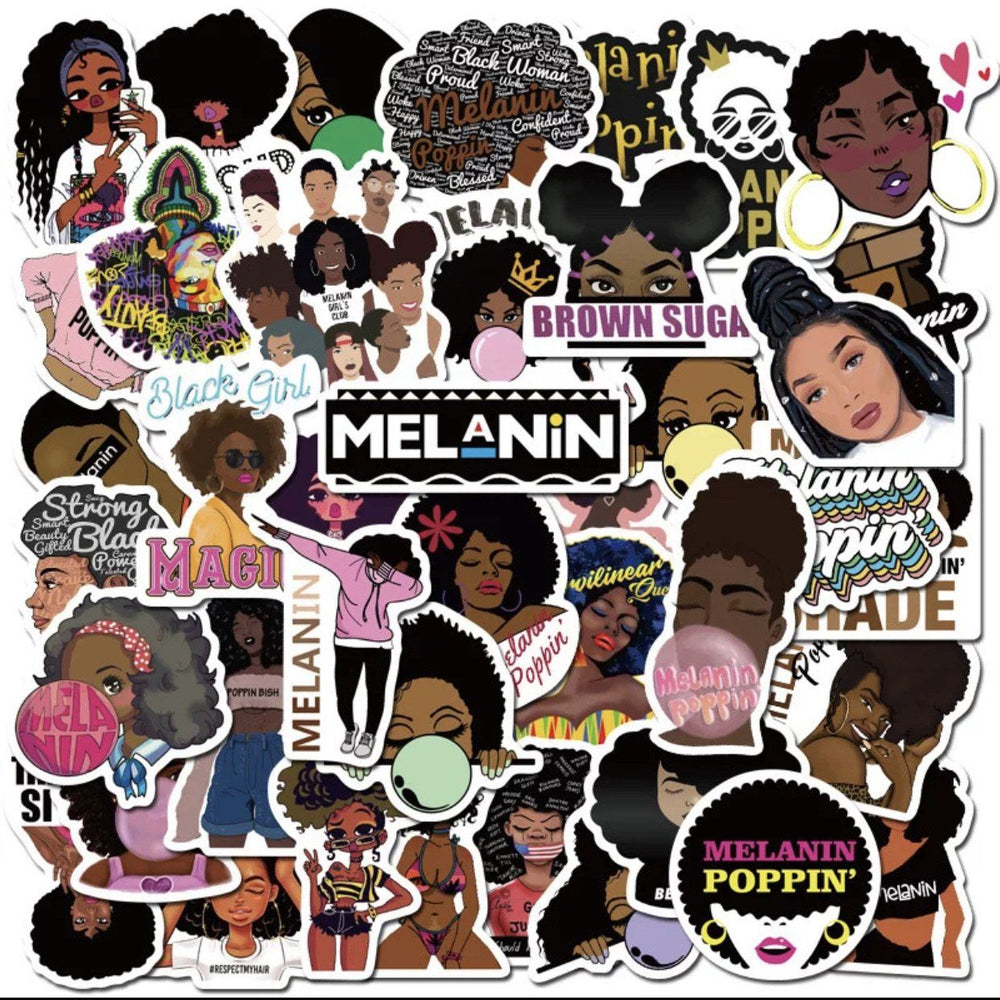 Melanin Poppin’ Stickers