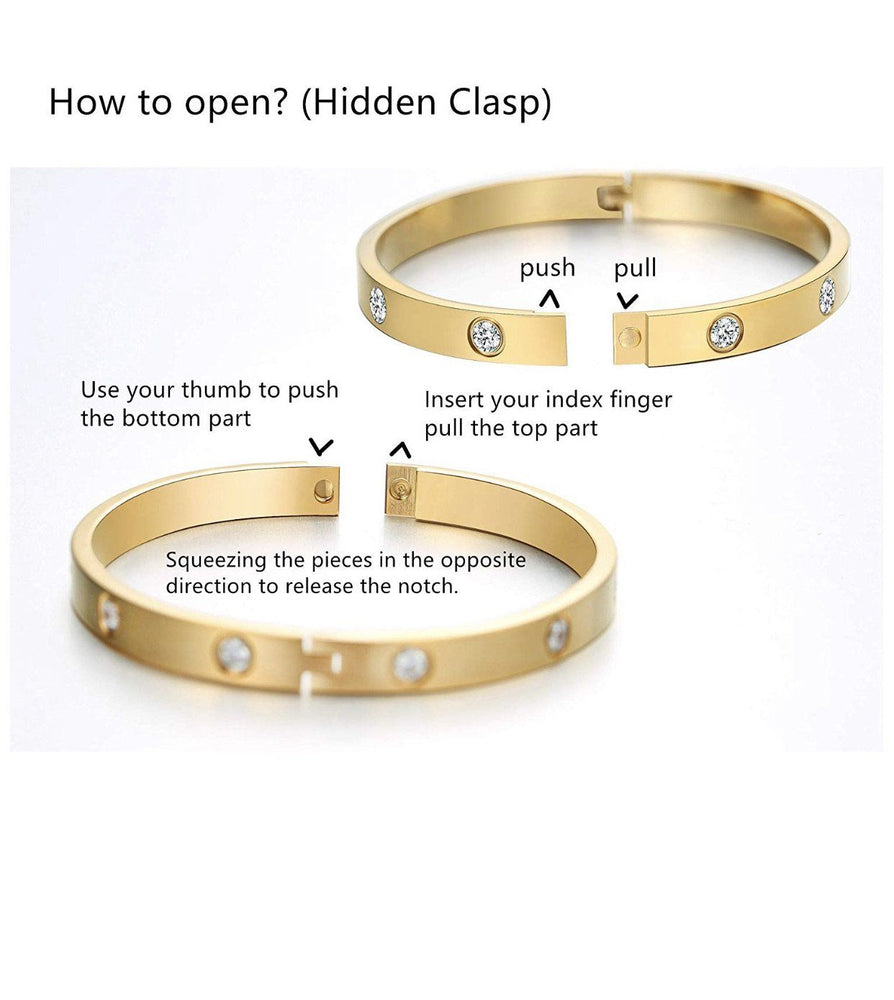 Octagonal Star Zircon Clasp Bracelet 18K Gold Plated Bangles Jewelry  Waterproof Stainless Steel Bracelet for Women - AliExpress