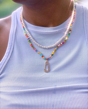 
            
                Load image into Gallery viewer, 90&amp;#39;s Candy Boho Pearl Choker Necklace necklace Glo Babe 
            
        