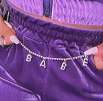 Y2K Rhinestone BABE Body Chain/Belt