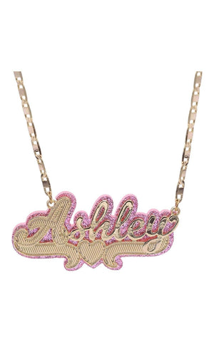 
            
                Load image into Gallery viewer, 90&amp;#39;S BABE CANDY DOUBLE PLATED NAMEPLATE custom Glo Babe 
            
        