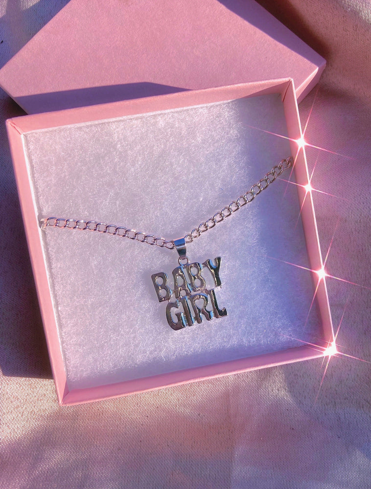Babygirl Nameplate Silver Pendant Necklace