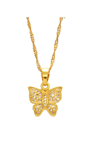 Butterfly Dreams Cubic Zirconia Necklace Necklace Glo Babe 