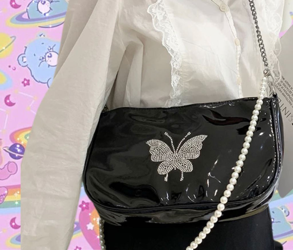 Y2K Butterfly Pearl Handbag
