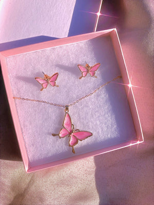 Flutter Me Gift Set Earrings + Necklace Glo Babe 
