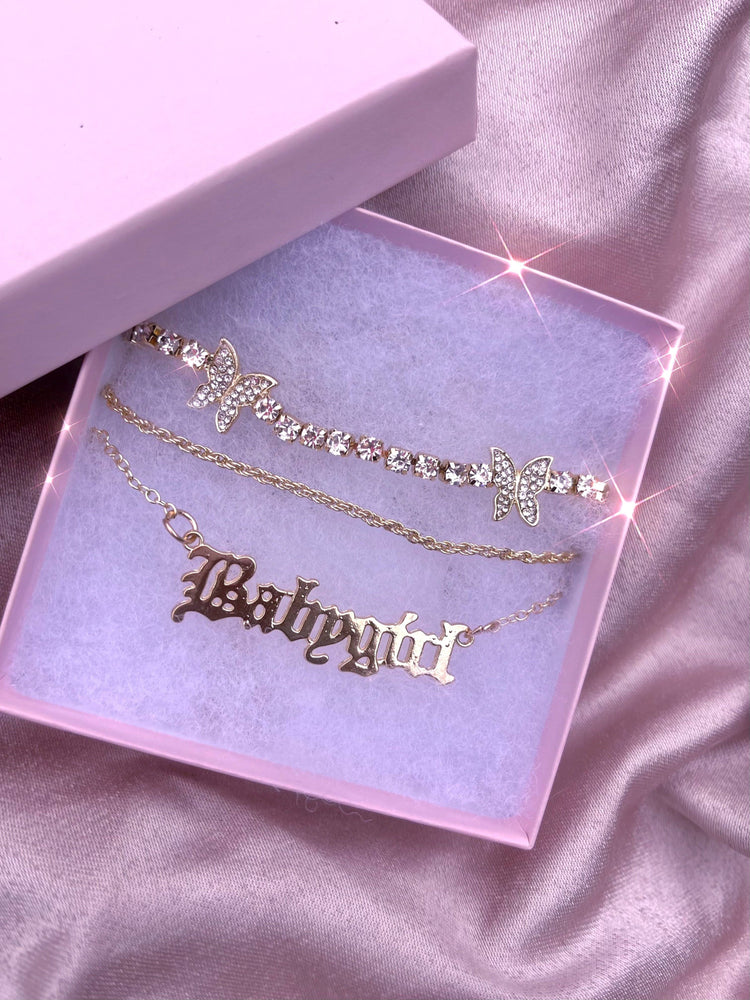 Glitz ✨ Butterfly 🦋 Babygirl Necklace Set