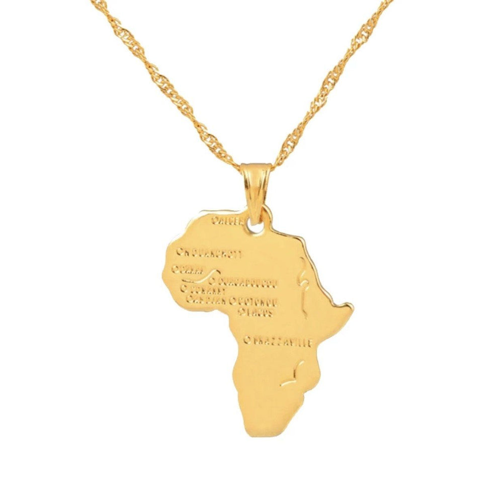 GLO BABE AFRICA MAP PENDANT NECKLACE✨✨