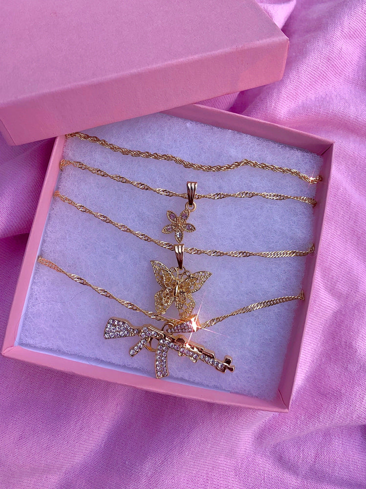 Butterfly Me Trap Layer Necklace Set ✨