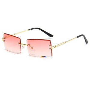 Orange 00’s Y2K Rimless Sunglasses Glasses Glo Babe 