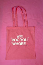“Boo you whore” pink canvas tote bag💗☁️✨
