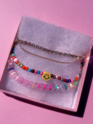 
            
                Load image into Gallery viewer, Bling Smiley Babe Necklace ✨✨ Glo Babe 
            
        