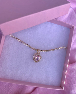 Sweetheart Babe Iced Gemstones Necklace 💗✨ Necklace Glo Babe 