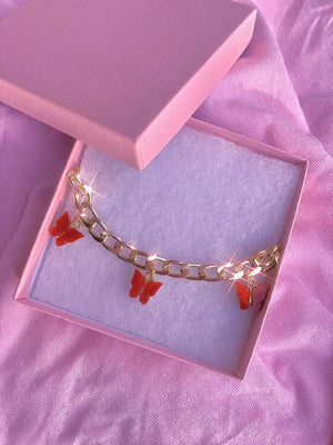 RED BUTTERFLY CHOKER NECKLACE 🦋 Necklace Glo Babe 