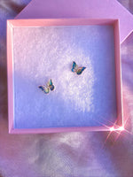 Butterfly Love Turquoise Earring Studs .925