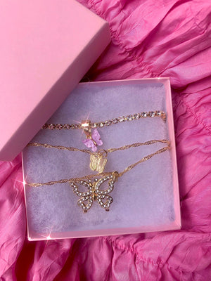 
            
                Load image into Gallery viewer, Butterfly Bling Babe Necklace ✨✨ Glo Babe 
            
        