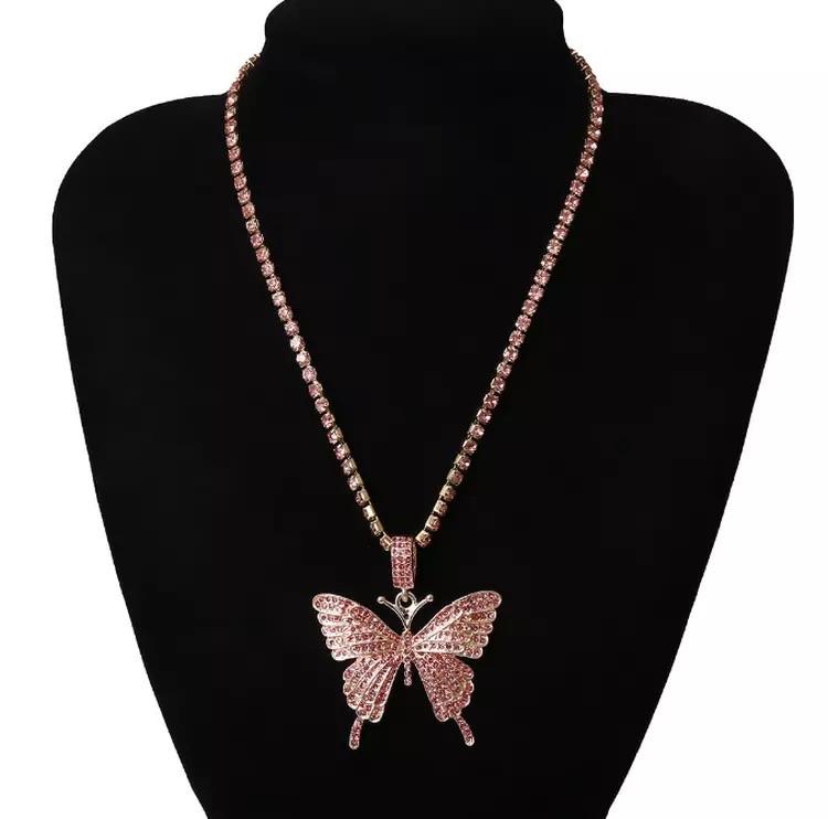 
            
                Load image into Gallery viewer, Butterfly DREAM ICE Necklace Glo Babe Rose Gold 
            
        